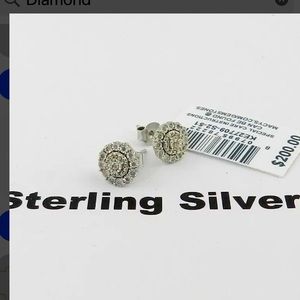 3. Macy’s Sterling silver diamond stud earrings NWT 200.00 msrp